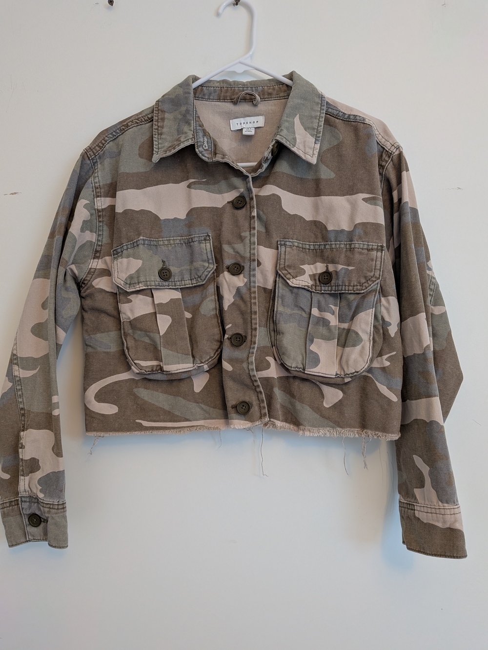 Topshop Camo Cropped Utility Jacket